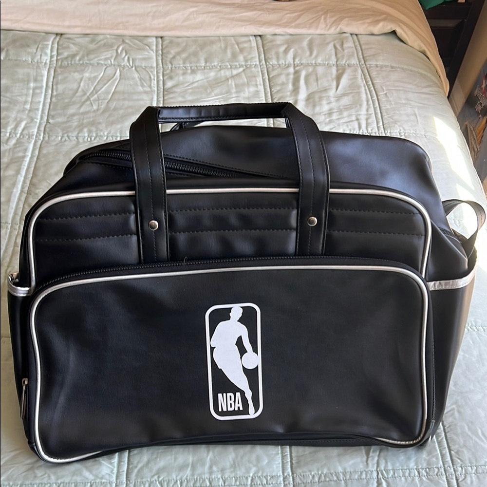 NBA Black Duffel Bag with Vintage Style and Sturdy Handles - Picture 2 of 3